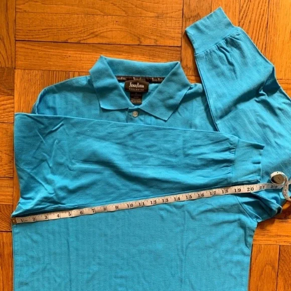 Neiman Marcus Rugby Style Long Sleeve Polo Shirt - Picture 7 of 14